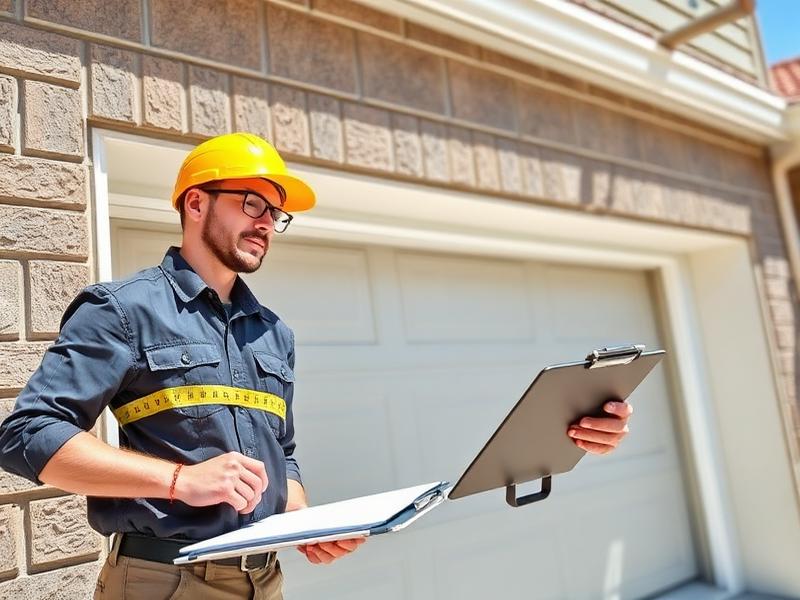 Garage Door Portland technician measuring for new garage door installation in Portland home